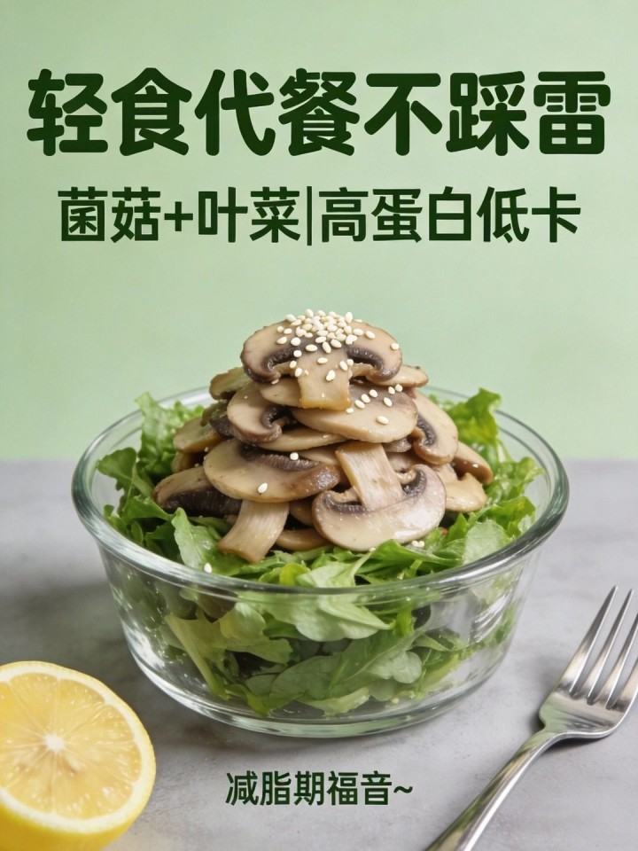 轻食代餐不踩雷!菌菇 + 叶菜,高蛋白低卡,减脂期福音～