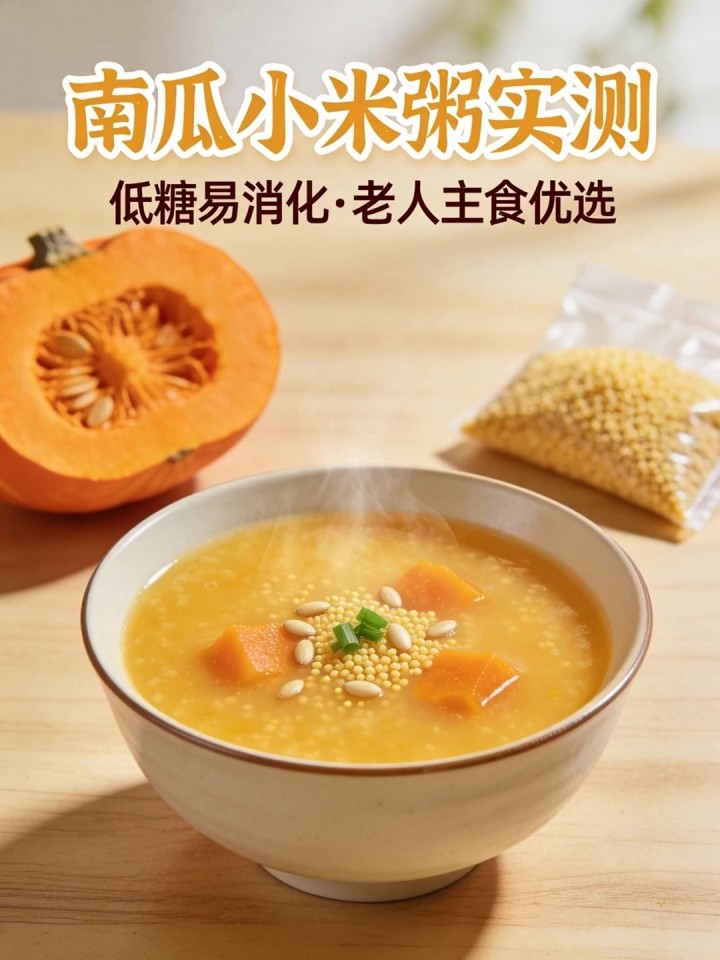 实测南瓜小米粥!低糖易消化,糖尿病老人当主食,血糖不飙升还顶饱～