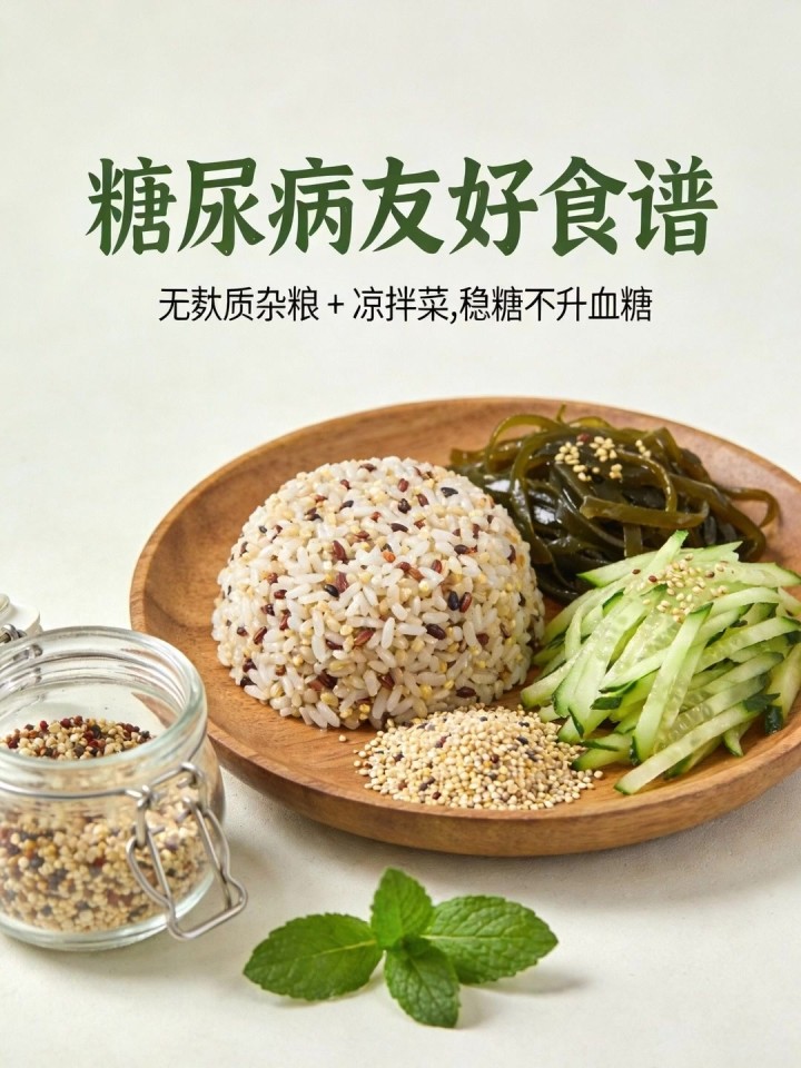 糖尿病友好食谱!无麸质杂粮 + 凉拌菜,稳糖不升血糖
