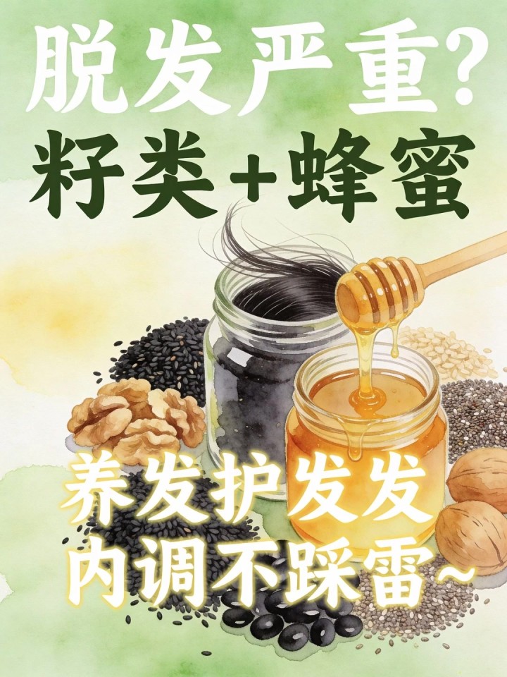 脱发严重?籽类 + 蜂蜜,养发护发内调不踩雷～