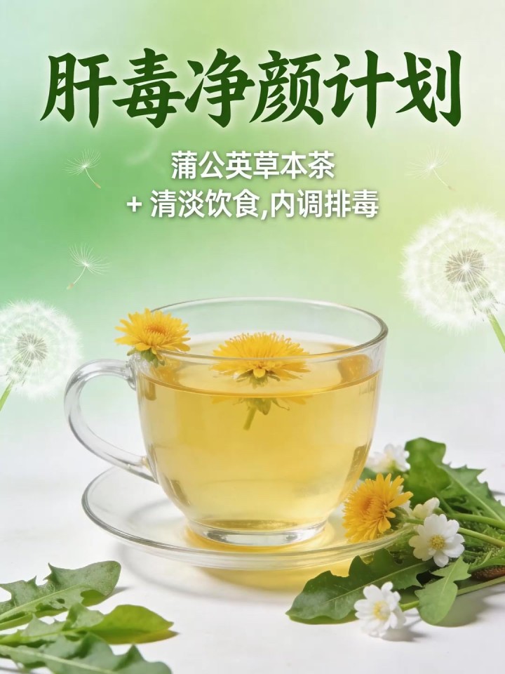 肝脏排毒不畅脸色差?蒲公英草本茶 + 清淡饮食,内调排毒!