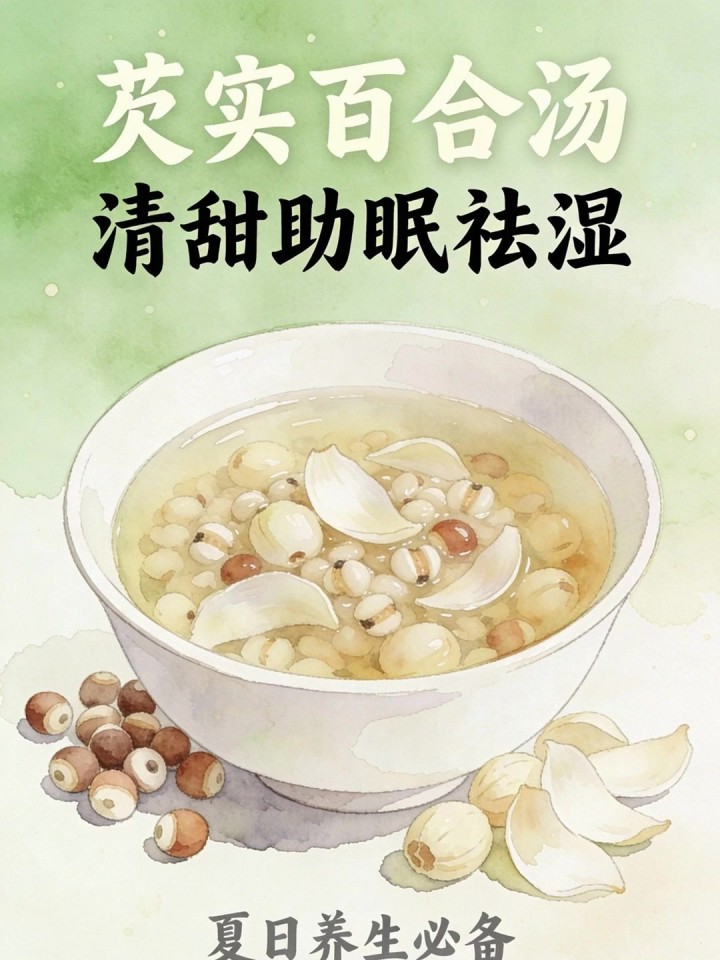 芡实百合汤实测!清甜不腻,中老年助眠又祛湿,夏天喝超合适!