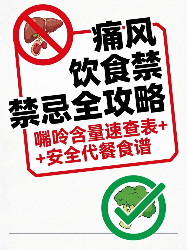 痛风患者饮食禁忌?嘌呤含量速查表+安全代餐食谱全收录