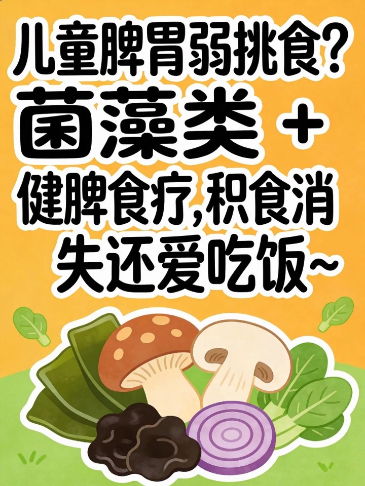 儿童脾胃弱挑食?菌藻类 + 健脾食疗,积食消失还爱吃饭～