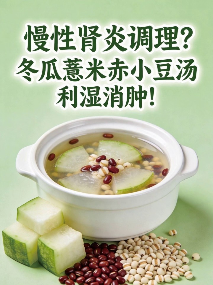 慢性肾炎调理?冬瓜薏米赤小豆汤利湿消肿!