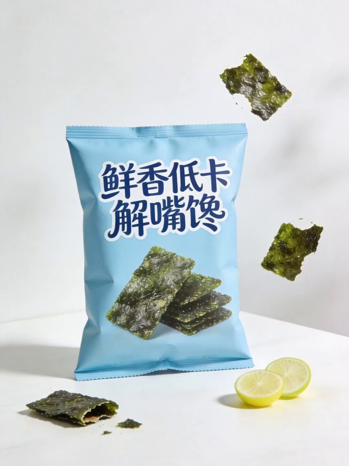 零食健康智慧？烤紫菜脆片自，鲜香低卡解嘴馋