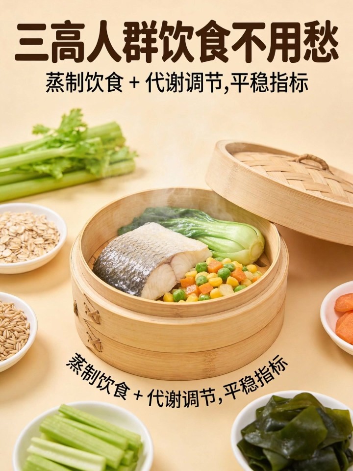 三高人群饮食不用愁?蒸制饮食 + 代谢调节,平稳指标
