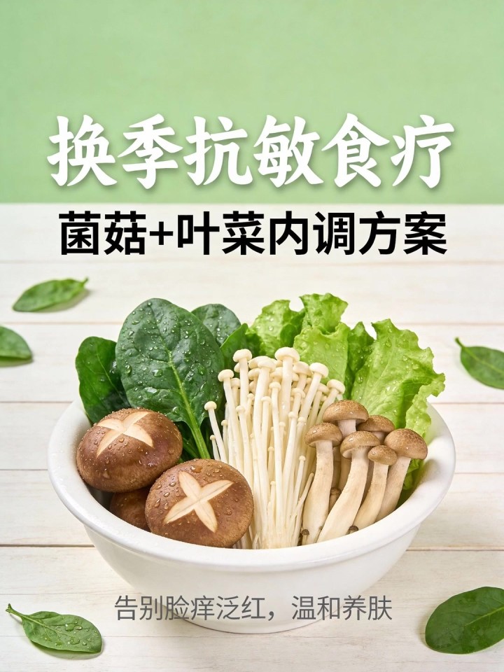换季脸痒泛红反复?女性专属抗敏食疗,菌菇 + 叶菜搭配,内调不刺激!(1)