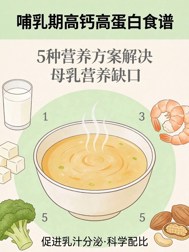 哺乳期营养缺口?5种高钙高蛋白食谱促进乳汁分泌