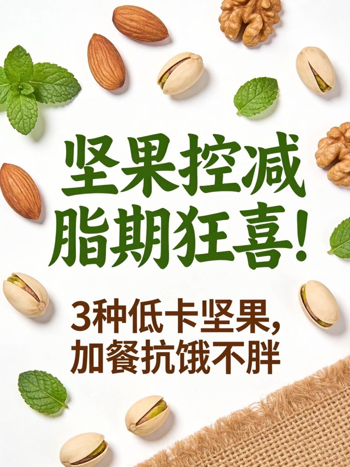 坚果控减脂期狂喜！3 种低卡坚果，加餐抗饿不胖