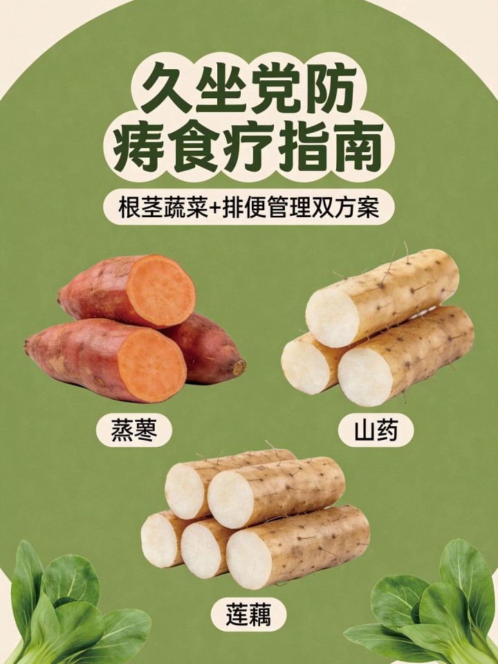 久坐上班族防痔疮食疗:根茎类蔬菜搭配规律排便时间管理