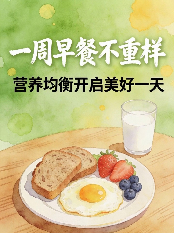 早餐单调没胃口,一周不重样食谱,营养均衡开启美好一天心情!