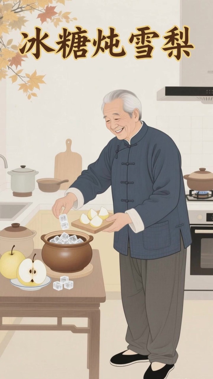 中老年人爱咳嗽？冰糖炖雪梨，家常食疗超对症