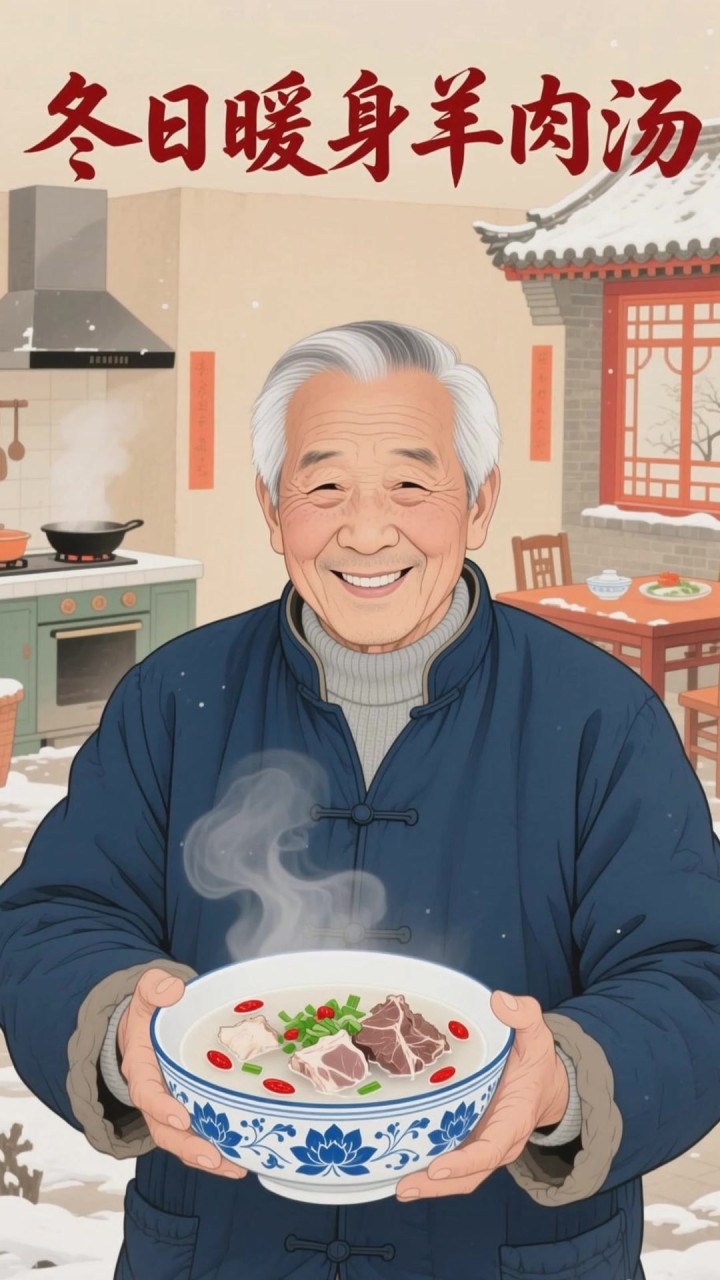 天气冷了!中老年人多喝羊肉汤,暖身补气血