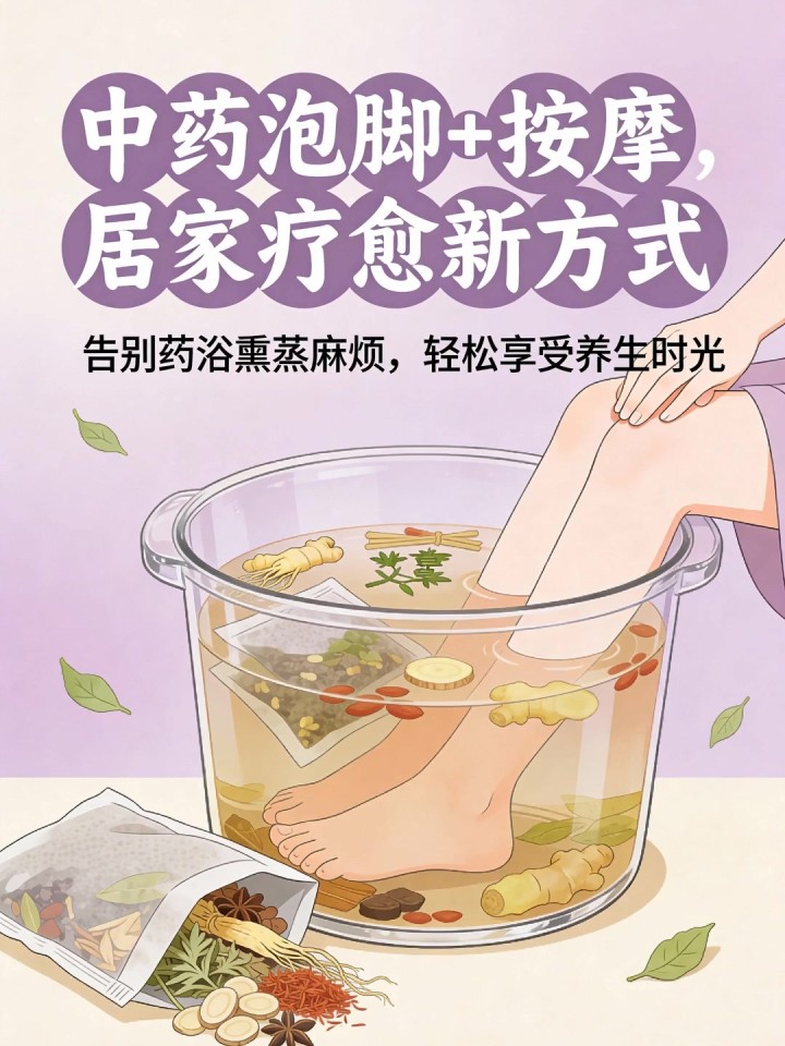 药浴熏蒸太麻烦?中药泡脚包 + 足部按摩,居家也能享疗愈～