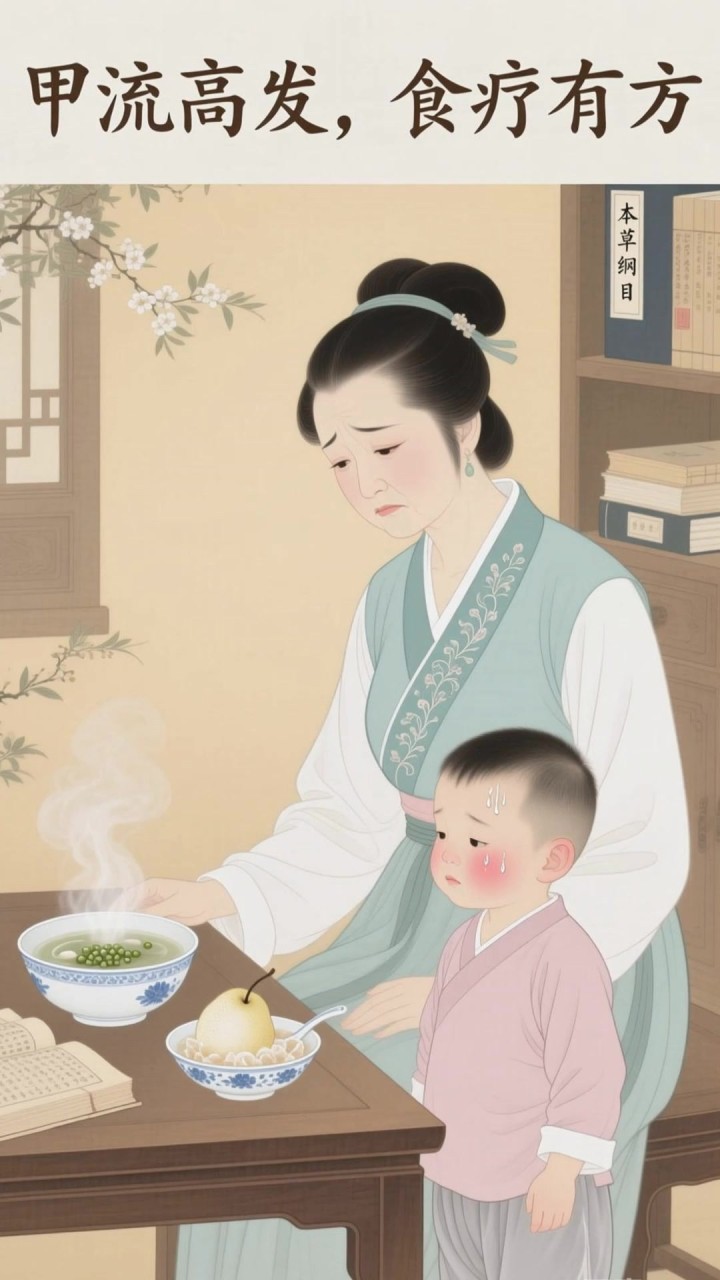 甲流高发预警，李时珍膳补新解，小孩高烧不退有新招