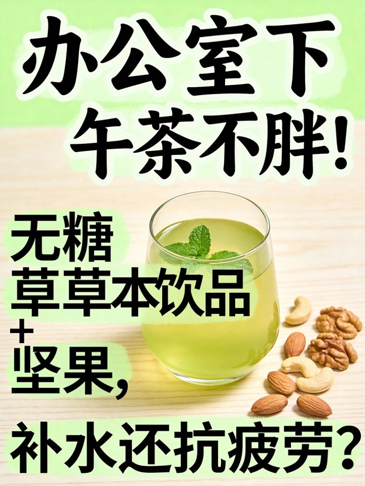 办公室下午茶不胖!无糖草本饮品 + 坚果,补水还抗疲劳?
