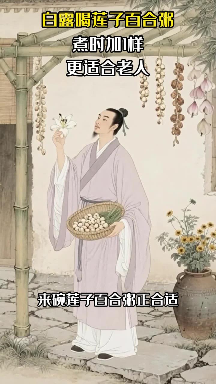 白露喝莲子百合粥,煮时加1样,更适合老人