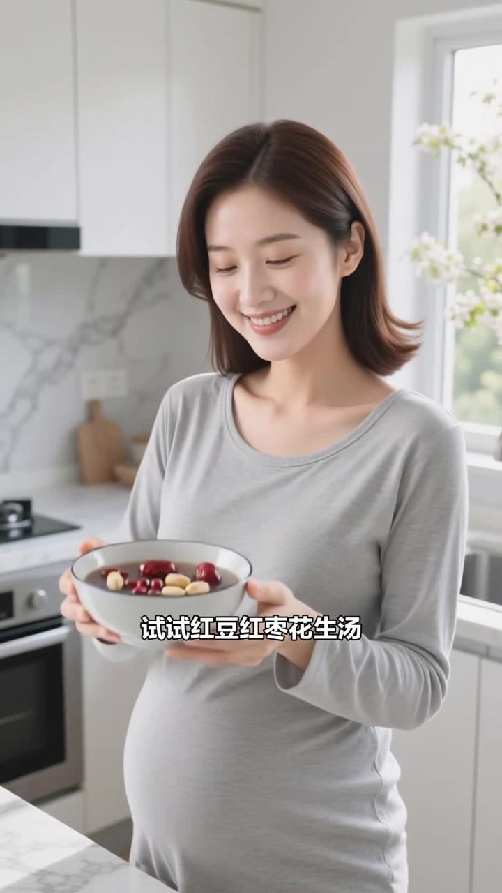 产后补气血,红豆 + 红枣 + 花生,煮汤喝～