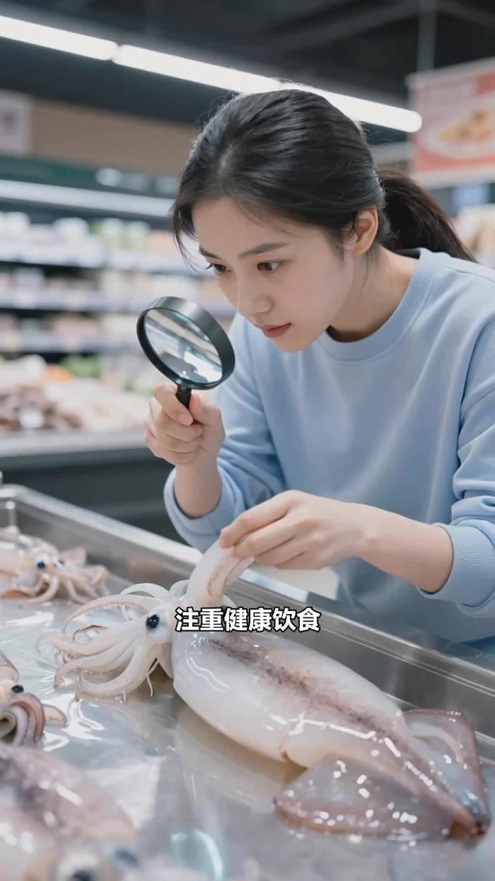 买菜买新鲜的鱿鱼,健康养生避免冷冻太久的