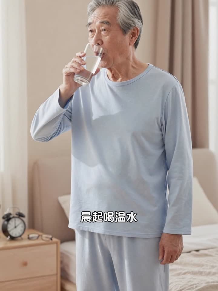 养生科普说:晨起温水,分口慢饮更健康