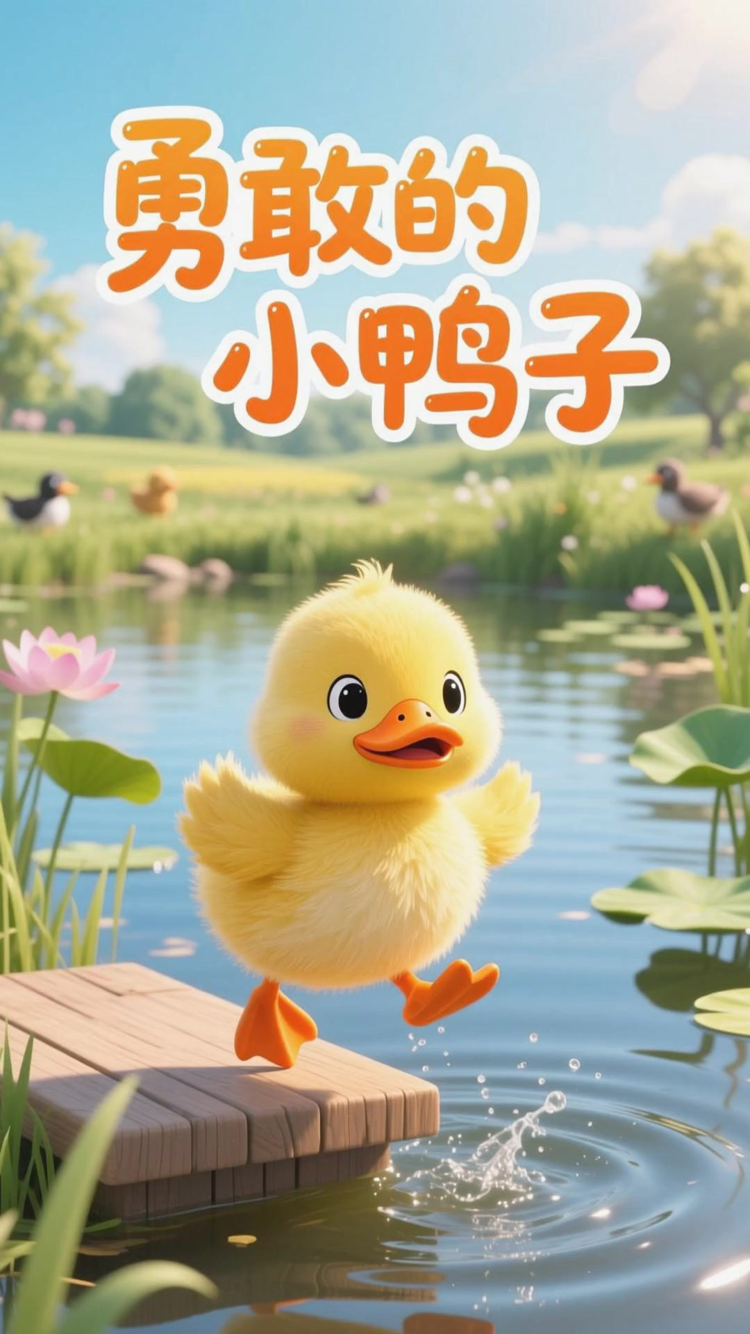 儿童故事：小鸭子的游泳比赛