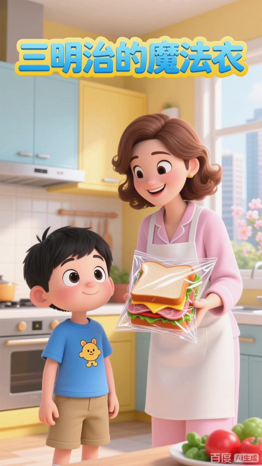 儿童故事：用保鲜膜包三明治