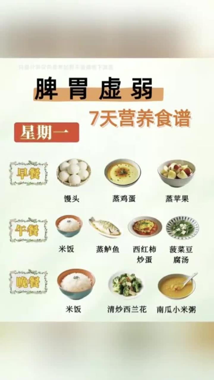 脾胃虚弱一周食谱脾胃自救7日逆袭计划
