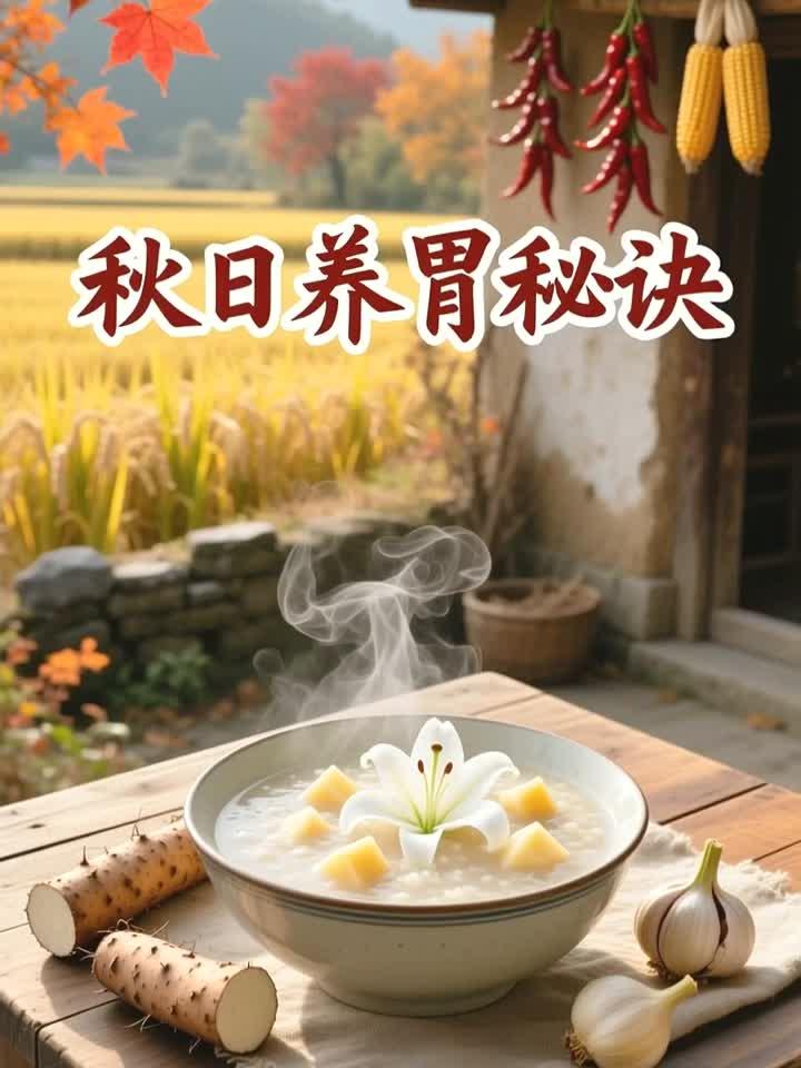 乡村秋季山药百合粥食疗科普活动-健康知识科普