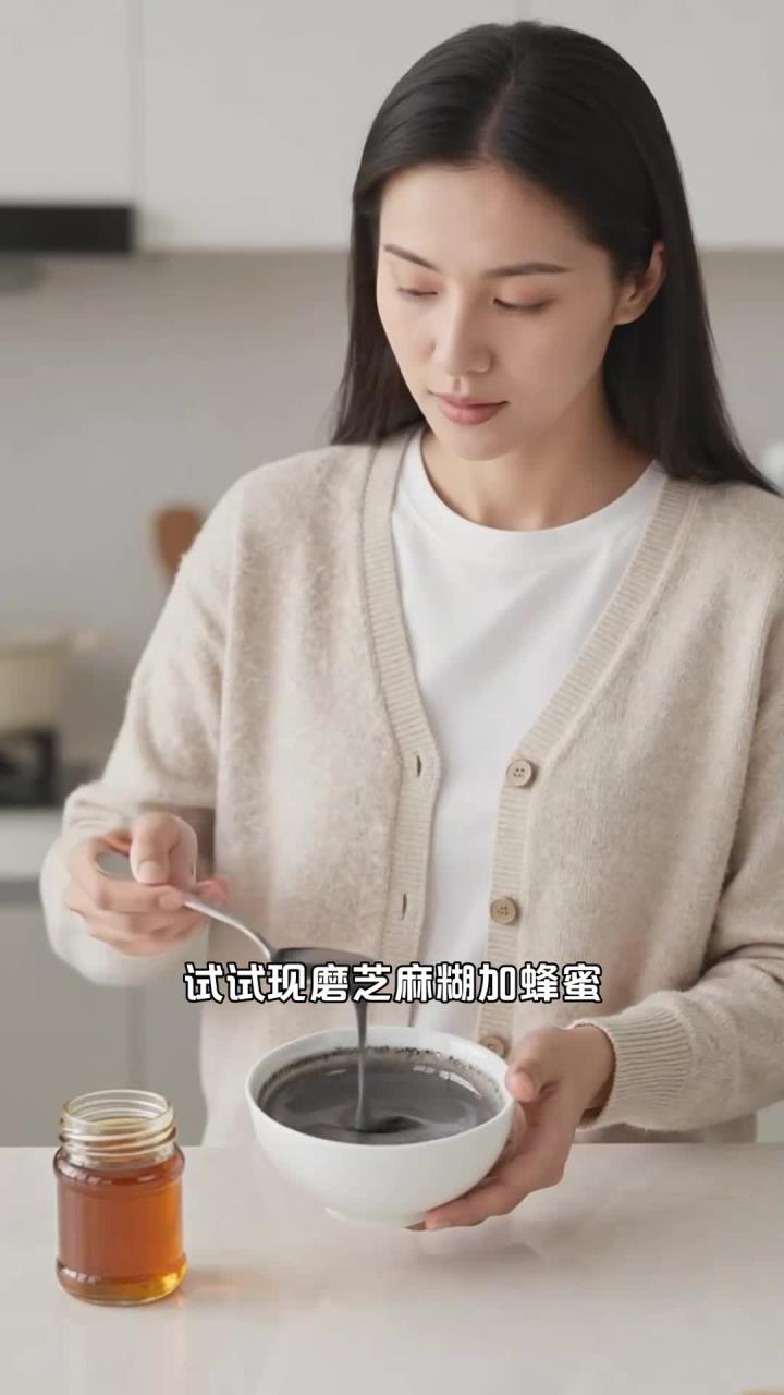 芝麻糊现磨加蜂蜜，护发吃它，女性能让头发健康吗？