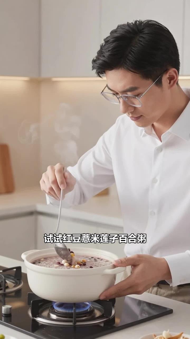 红豆薏米莲子百合粥熬稠，祛湿吃它，上班族能安神又祛湿吗？