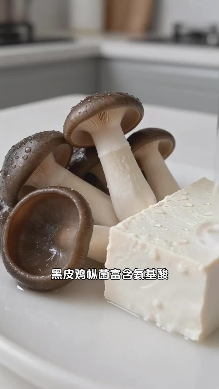 黑皮鸡枞菌，搭配豆腐焖制，补充营养易吸收