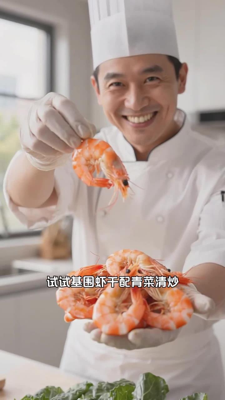 基围虾干,搭配青菜清炒,补充蛋白强体质