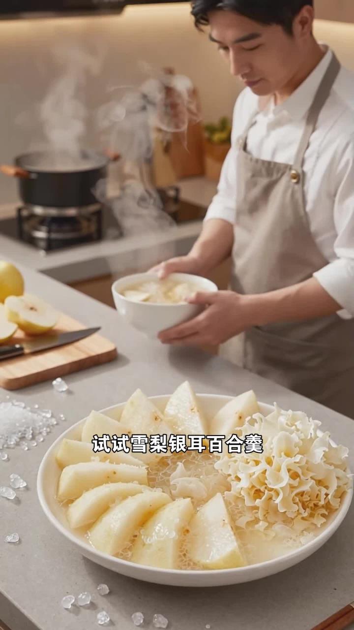 雪梨银耳百合羹慢炖加冰糖,润燥吃它,上班族能滋润身体吗?