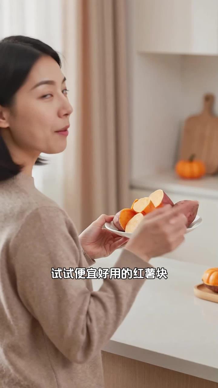 便宜的红薯块，蒸一蒸是顺滑宝，肠道不畅吃它好