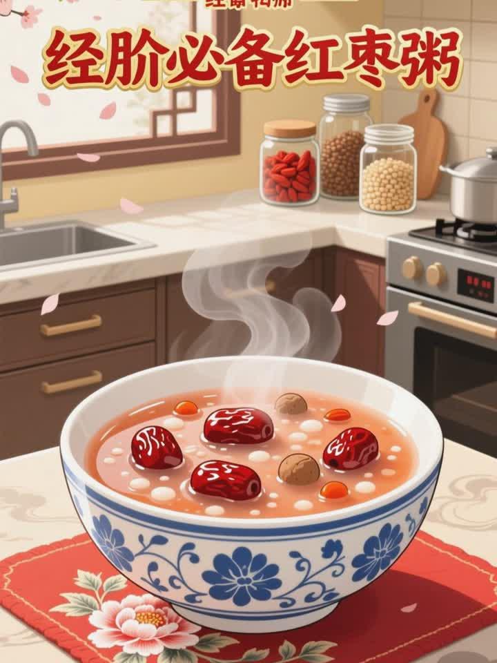 养生小解读：经期补血吃红枣粥，补血暖宫缓不适