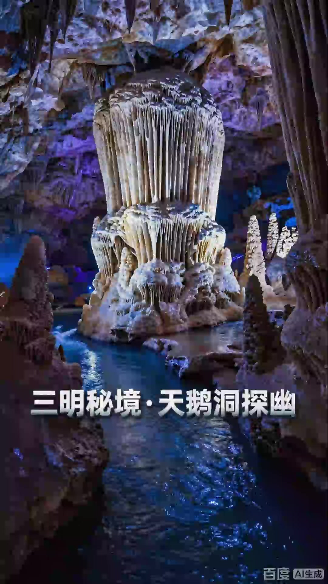 宁化天鹅洞地下溶洞藏暗河，石钟乳造奇景，三明溶洞秘境