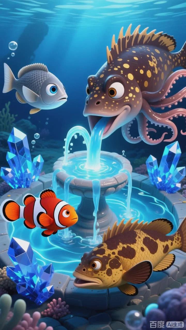 海底的平静鱼儿组成守护水晶泉的队伍_1