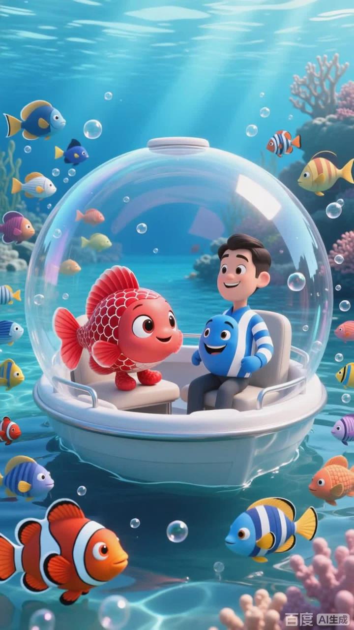 海底的泡泡船载着鱼儿们旅行