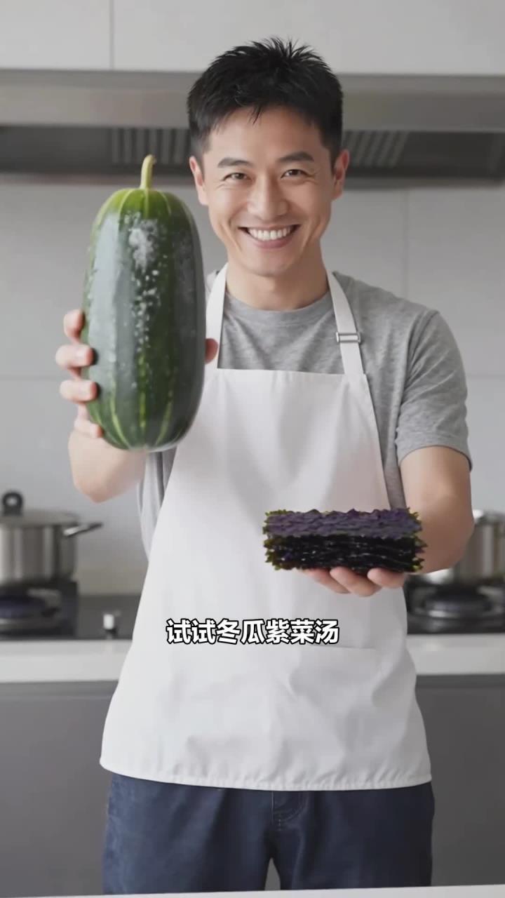 冬瓜搭配紫菜煮成清汤,清淡鲜爽解腻,缓解水肿不适更轻盈