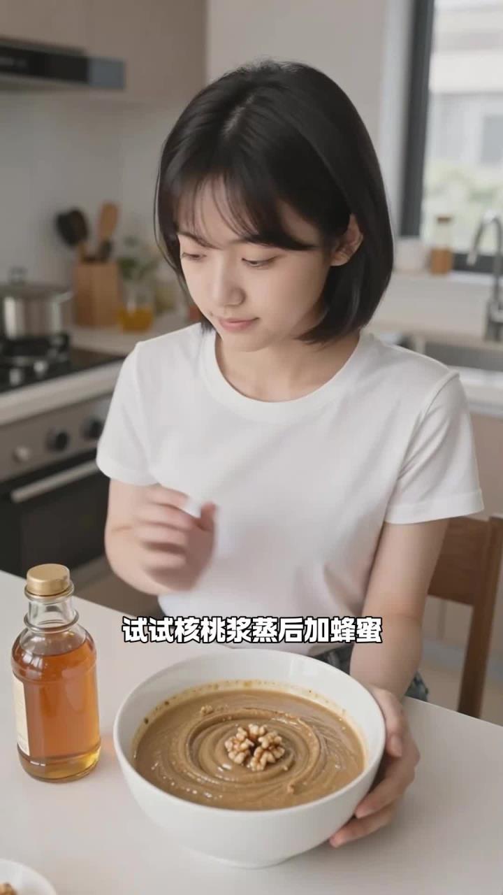 核桃浆蒸制加蜂蜜，护发吃它，学生党能让头发健康吗？