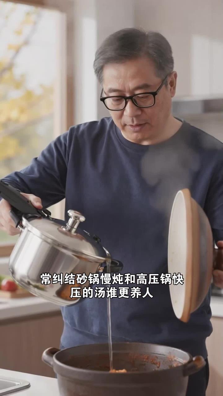 砂锅小火慢炖的汤,和高压锅快速压的汤,养生效果一样吗?