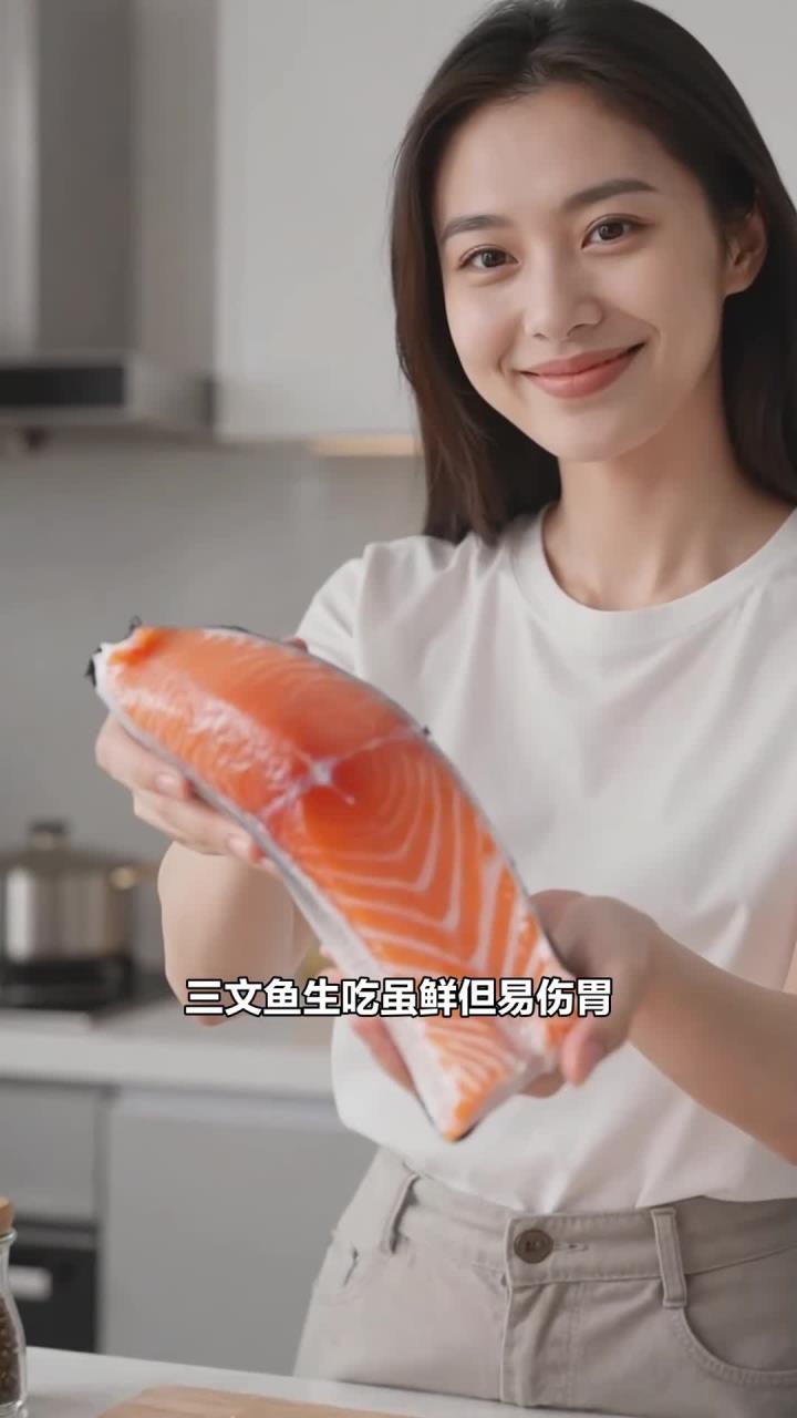 吃三文鱼别生吃太多,熟吃更安全,温和不伤胃