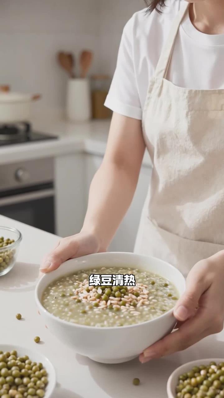 绿豆+燕麦煮粥，饱腹清热减肥期间喝