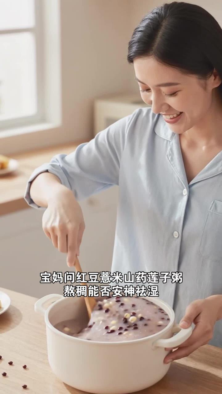 红豆薏米山药莲子粥熬稠，祛湿吃它，宝妈能安神又祛湿吗？