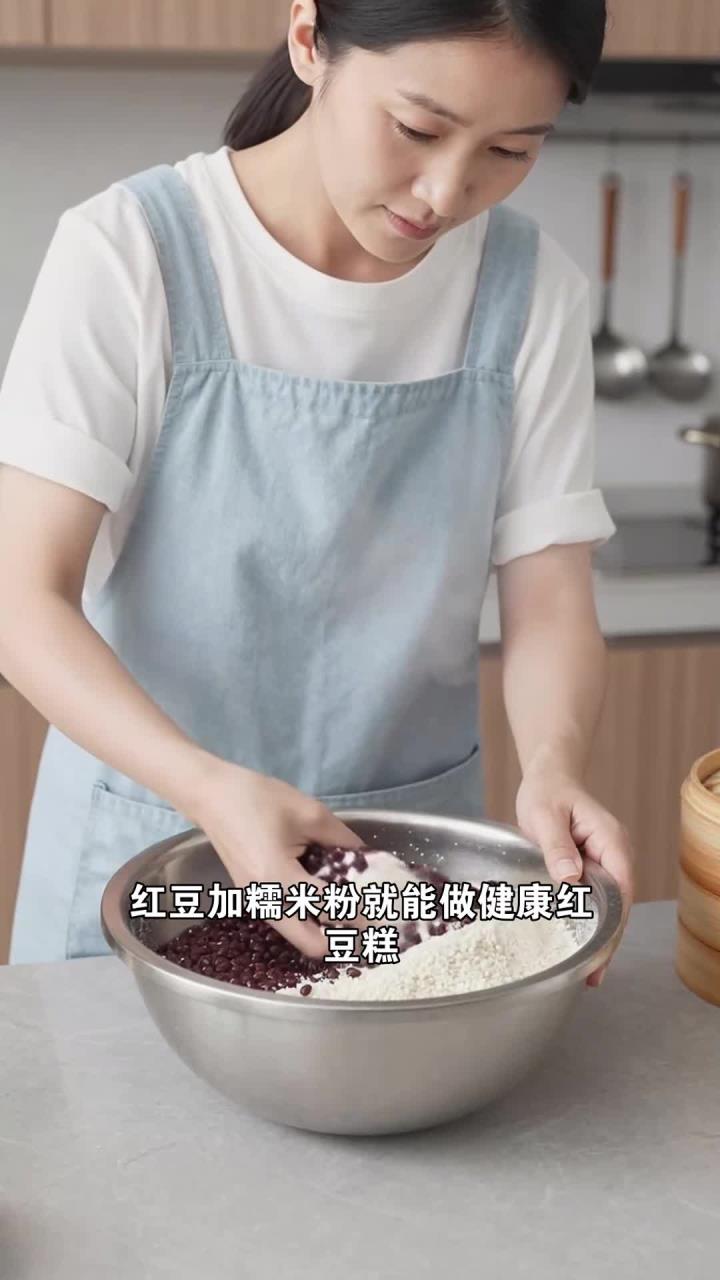 红豆+糯米粉做红豆糕,蒸着吃不上火,能当茶点吗?