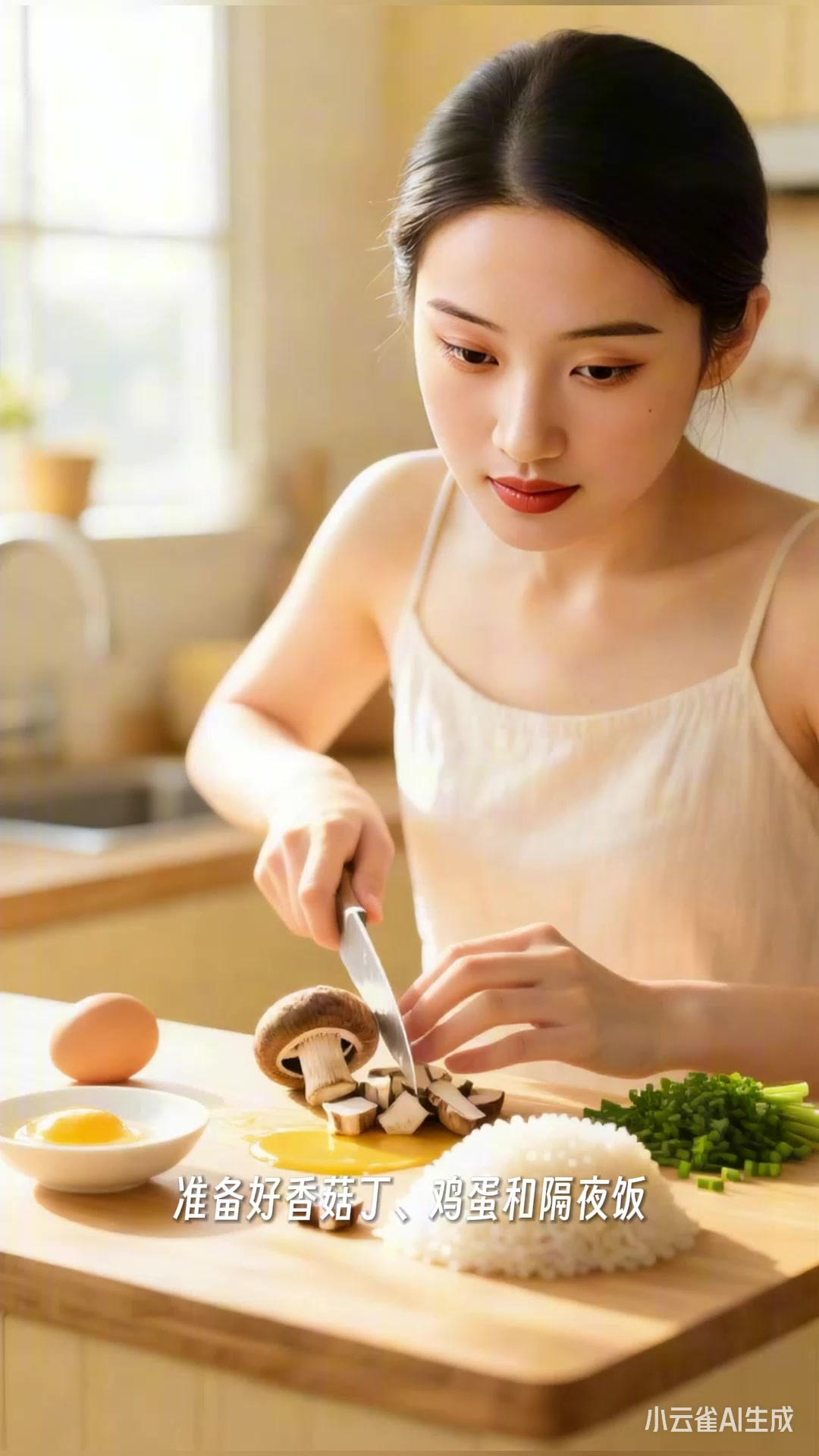 香菇蛋炒饭：从切粒到翻炒，鲜香入味超好吃