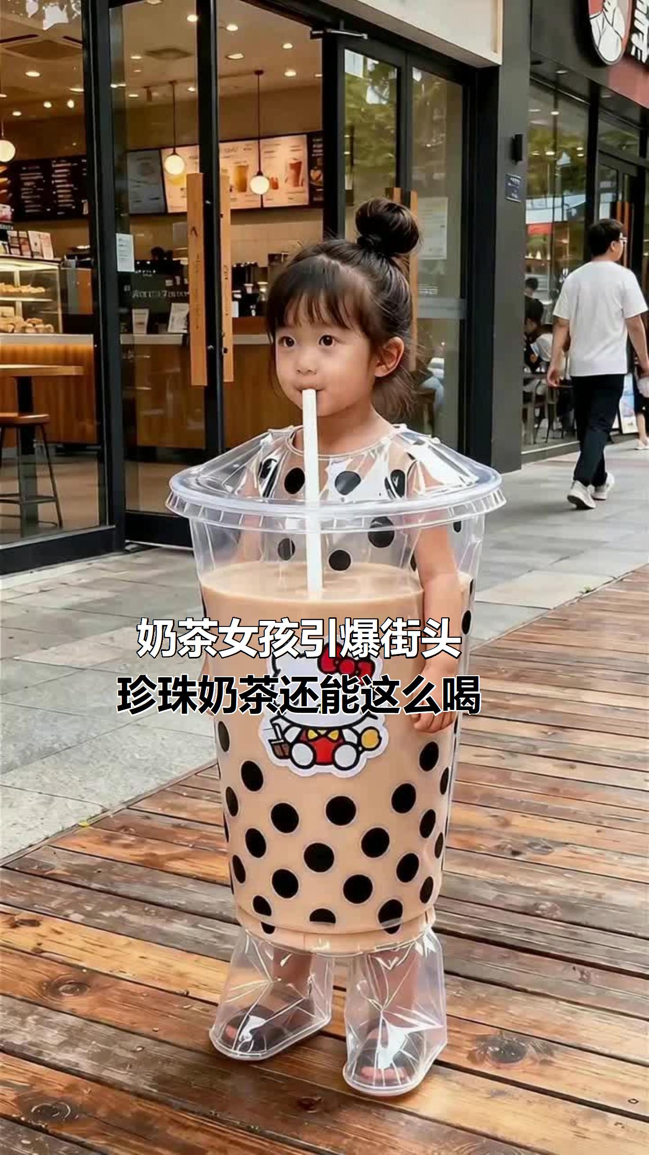 奶茶女孩引爆街头，珍珠奶茶还能这么喝！