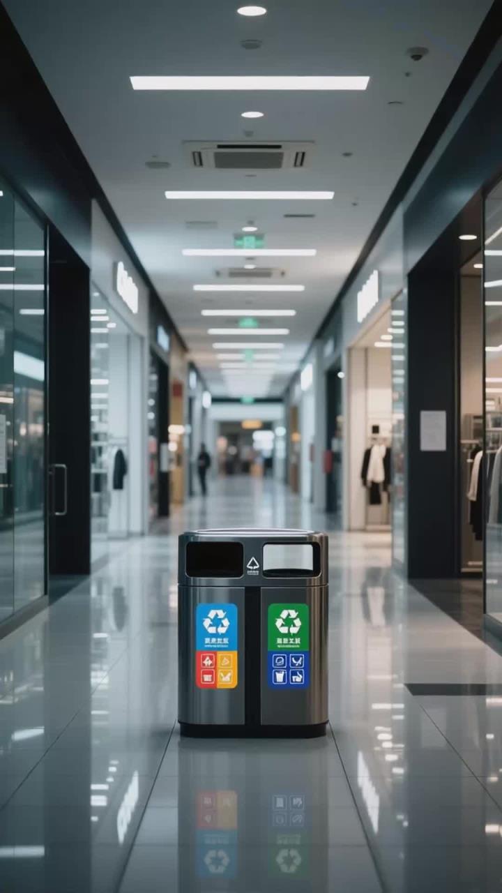 别在商场里乱扔垃圾,垃圾桶随处可见
