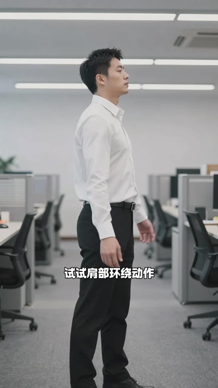 每天做肩部环绕动,放松肩颈僵硬肌肉,酸痛不找上门